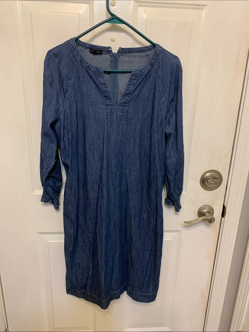 Women’s Long Sleeve Denim Tunic Dress - Blue. Talbot’s